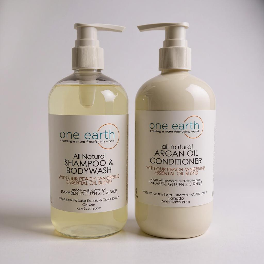 Peach & Tangerine Shampoo & Bodywash – SLS-Free, Paraben-Free, Gentle Hair & Skin Cleanser, 500 ml Pump Bottle