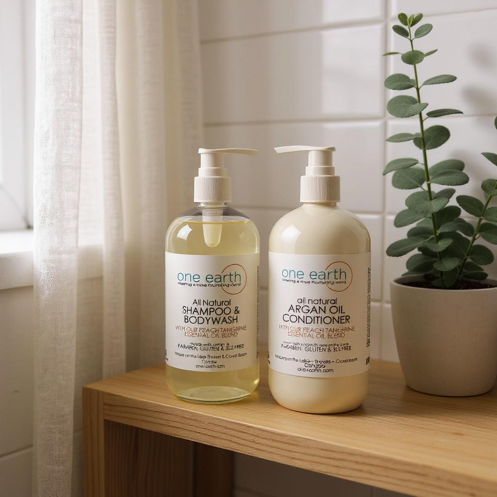 Peach & Tangerine Shampoo & Bodywash – SLS-Free, Paraben-Free, Gentle Hair & Skin Cleanser, 500 ml Pump Bottle