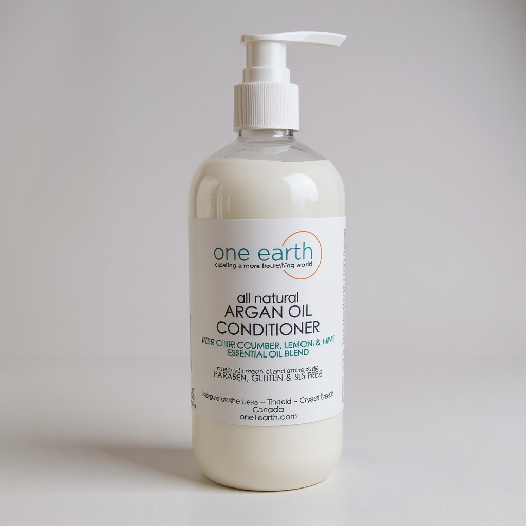 Hair Conditioner with Argan Oil – Cucumber, Lemon + Mint (Refresh), 500ml Pump or 1L Refill | SLS, Paraben & Silicone Free, All Hair Types