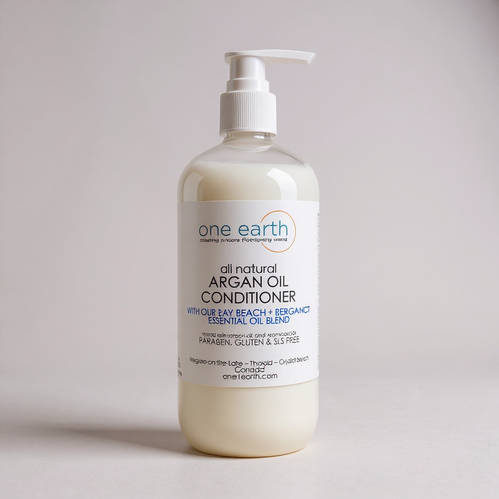 Hair Conditioner with Argan Oil – Bay Beach + Bergamot, 500ml Pump or 1L Refill | SLS, Paraben & Silicone Free, Moisturizing for All Hair Types