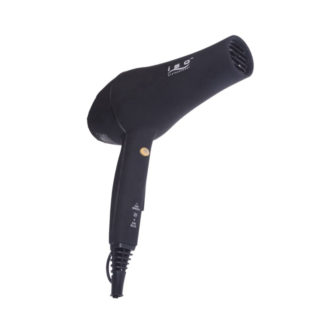 Rubber DC Motor 3 Heat & 2 Speed Settings Cool Shot Plug Magnet Box Black | Ion Dryer