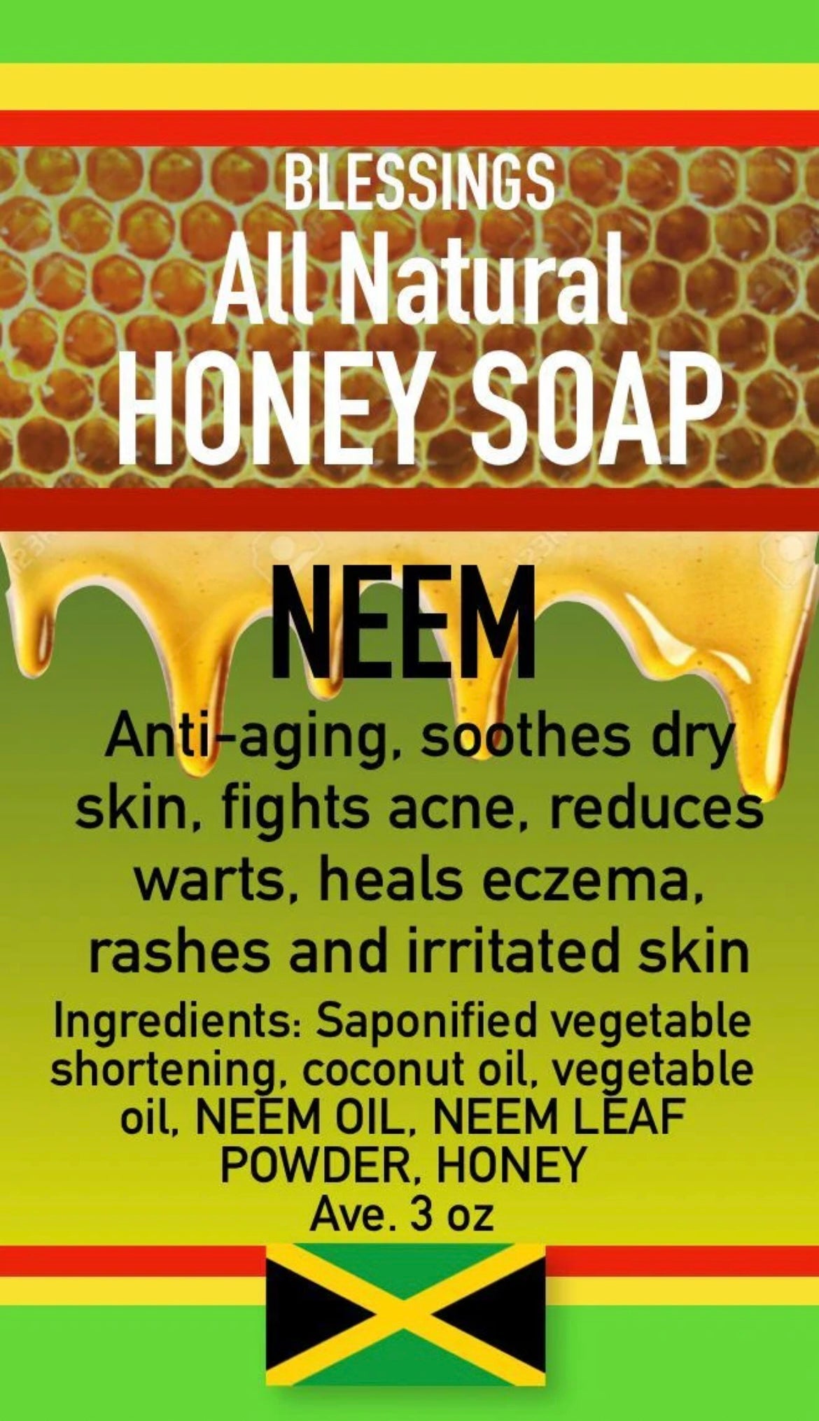 Blessings All Natural Honey Neem Oil Face & Body Bar