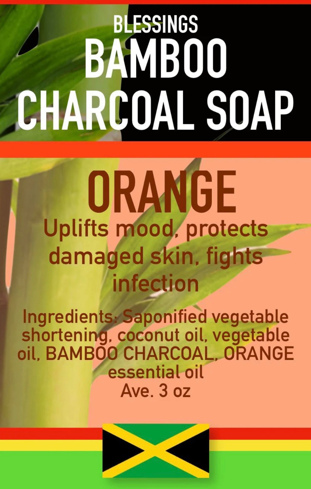 Blessings All Natural Bamboo Charcoal Orange Soap – Deep Cleansing Detox Bar for Face & Body