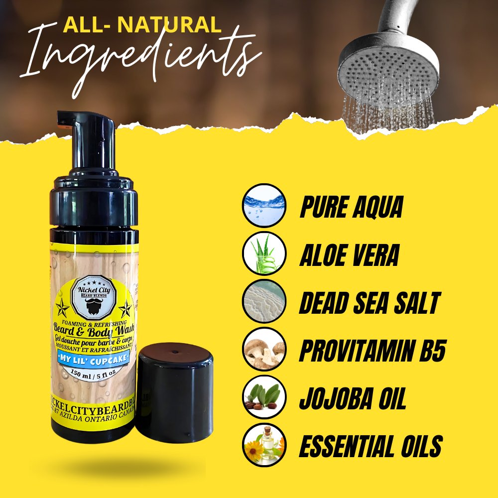 My Lil Cupcake Beard Wash (150ml) – Sweet Vanilla Cupcake Scent | Gentle Beard Shampoo & Cleanser