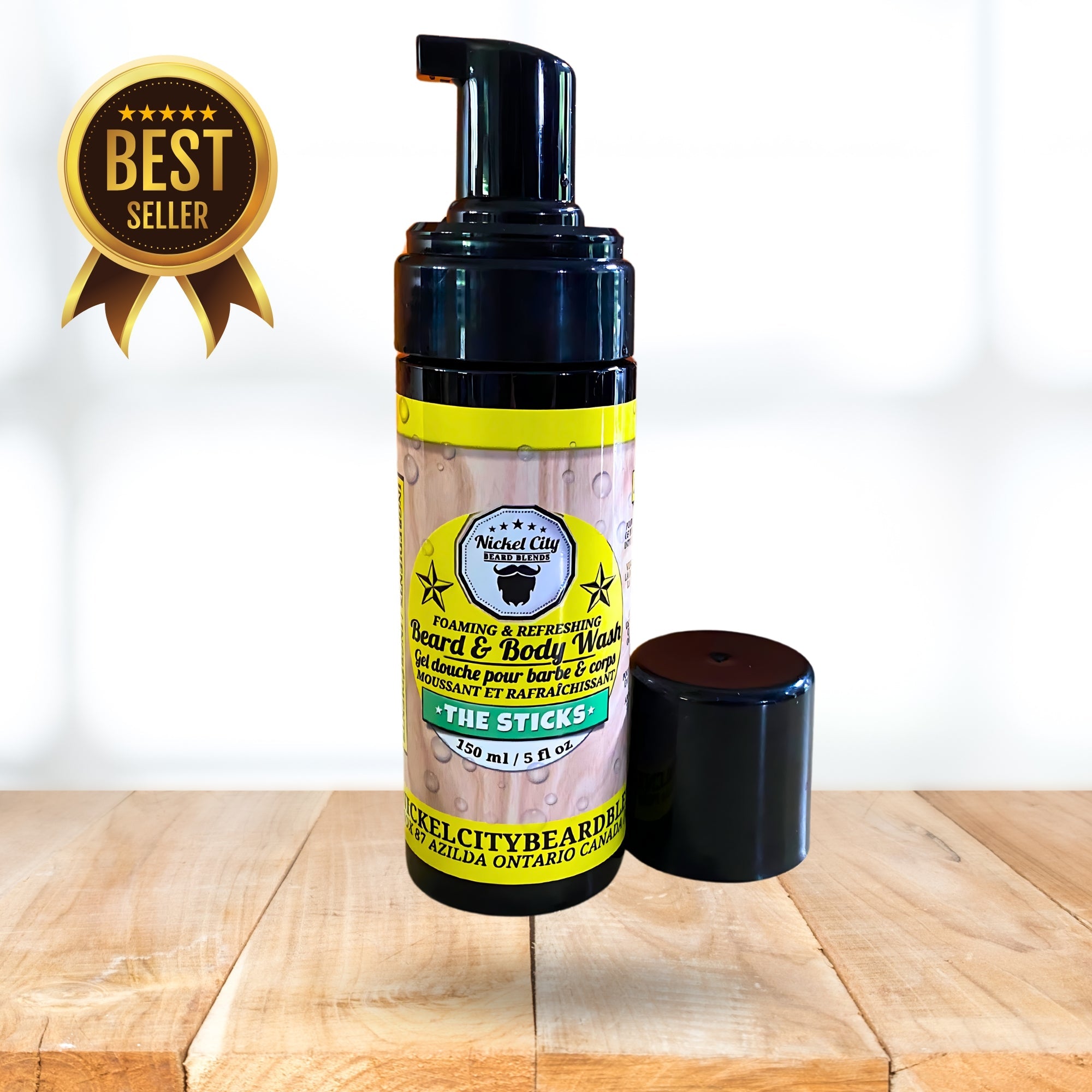 The Sticks Beard Wash (150ml) – Cedarwood & Tropical Citrus Scent | Refreshing Beard Shampoo & Cleanser