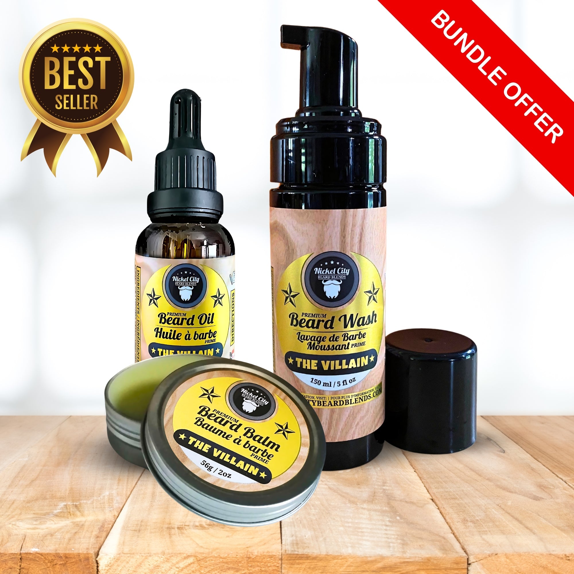 Beard Boss Trinity Bundle – The Villain (3-Piece Beard Care Set) | Spiced Tobacco, Fresh Leather, Bold Cognac & Bourbon with Creamy Vanilla Undertone