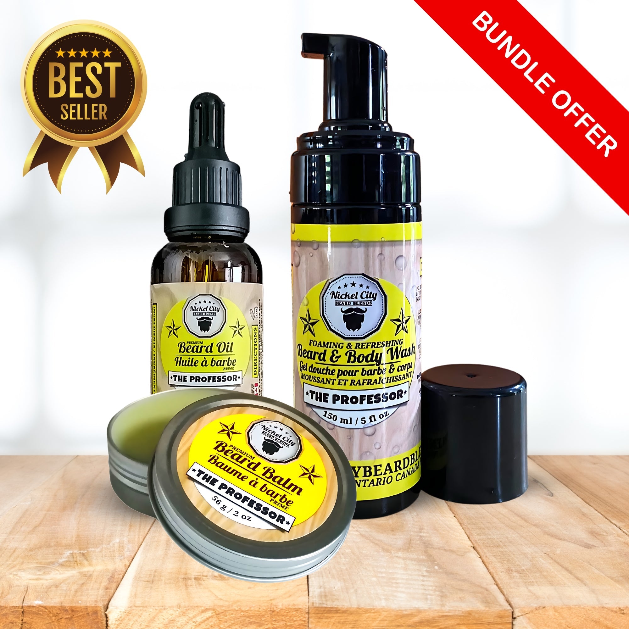 Beard Boss Trinity Bundle – The Professor (3-Piece Beard Care Set) | Crisp Cedarwood, Smooth Vanilla & Sweet Cigar Undertone | Dr. Chris Schneider Collaboration