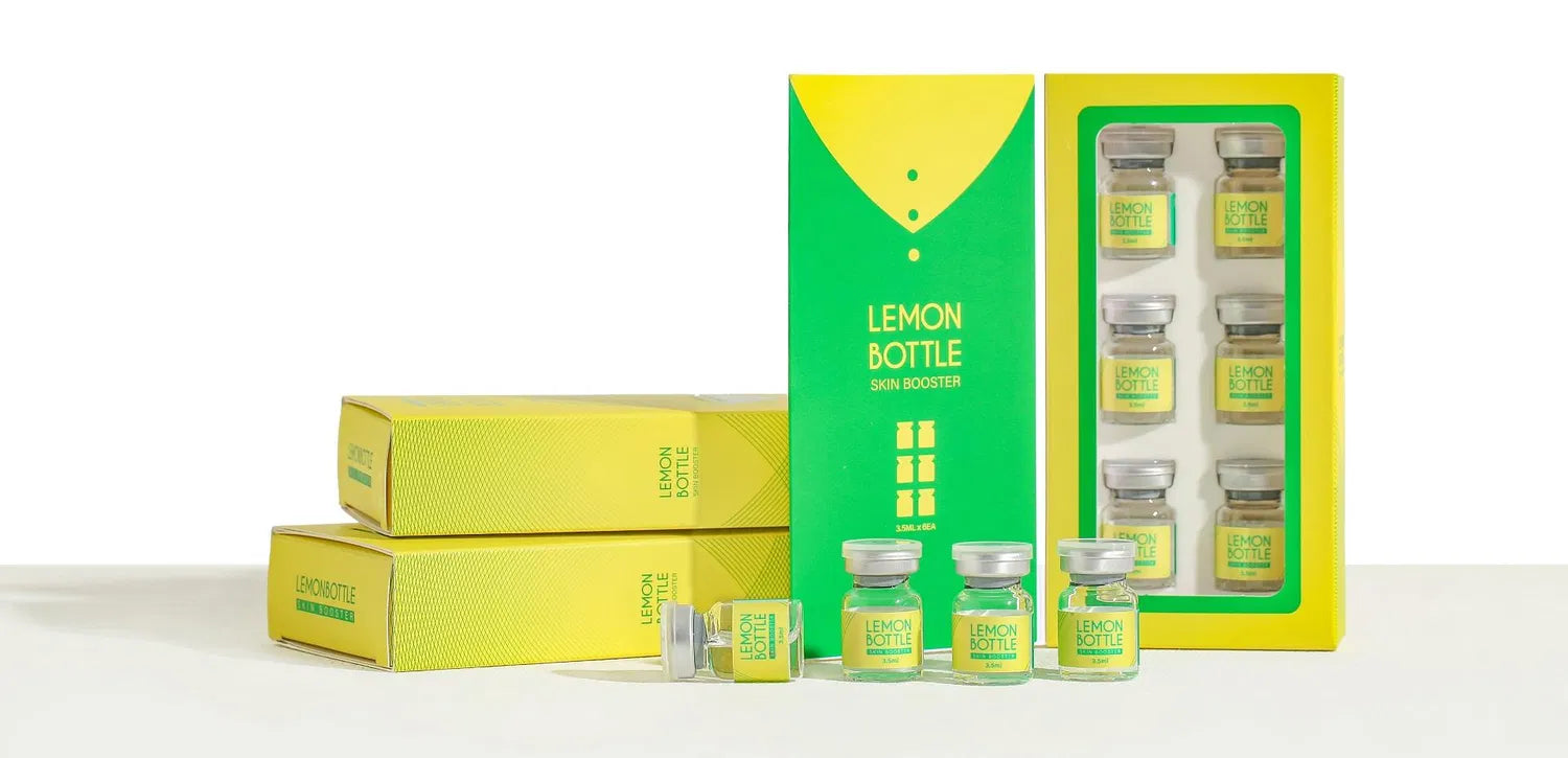 Korea Lemon Bottle Skin Booster Fat Dissolving Solution 3.5ml x 6 Vials – Hyaluronic Acid, Anti-Aging, Dark Circle Treatment