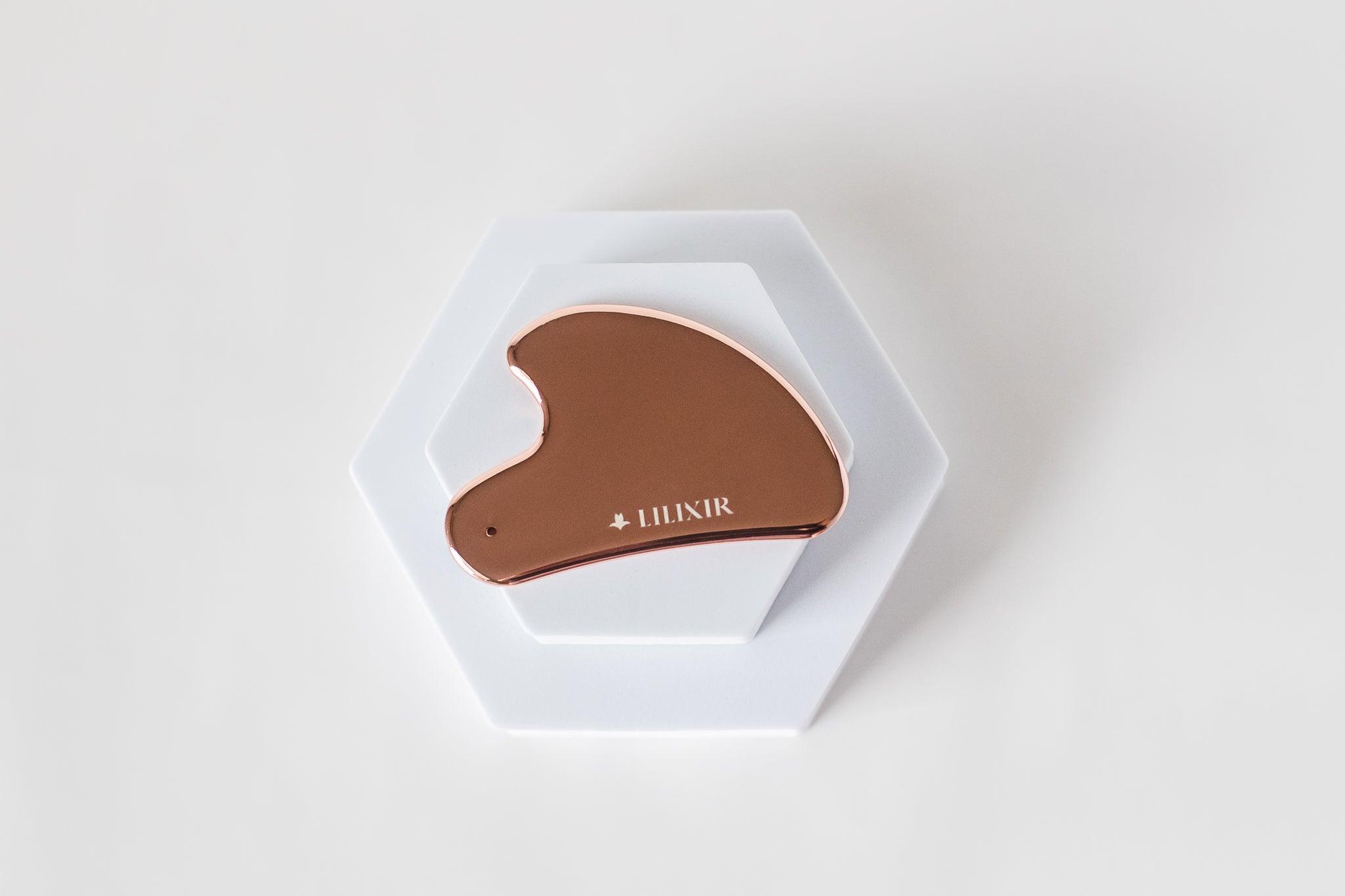 LILIXIR Golden Acupressure Facial Lift Tool – Gua Sha for Skin, Face & Body
