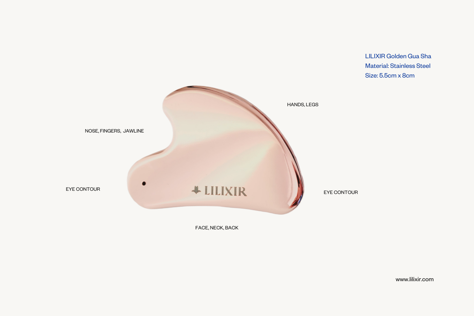 LILIXIR Golden Acupressure Facial Lift Tool – Gua Sha for Skin, Face & Body