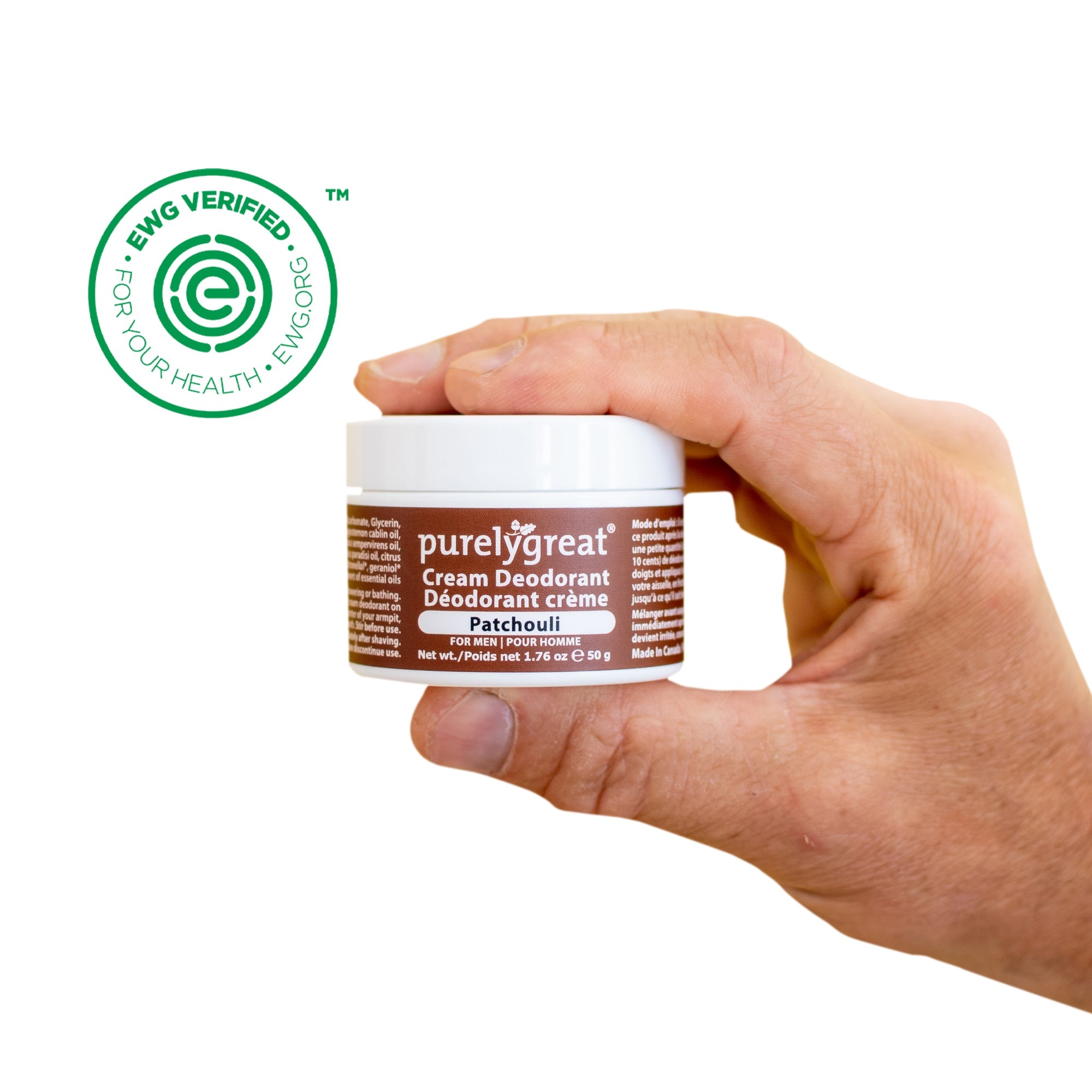 Patchouli Cream Natural Deodorant – Long-Lasting Odor Protection, EWG Verified, All-Natural Formula with Shea Butter