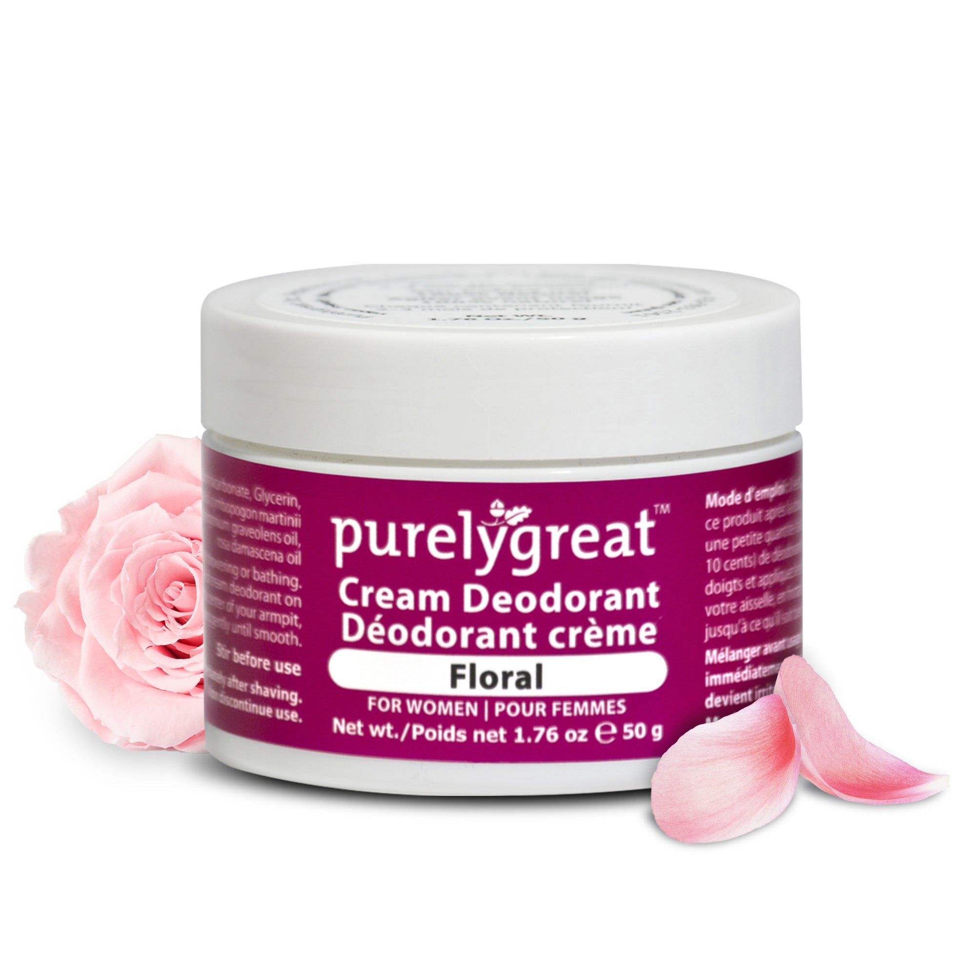 Floral Cream Natural Deodorant - Aluminum Free
