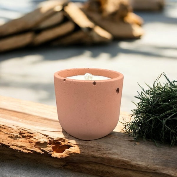 Smooth Candle Vessel (Large) – Refillable 10 oz Handcrafted Concrete Candle