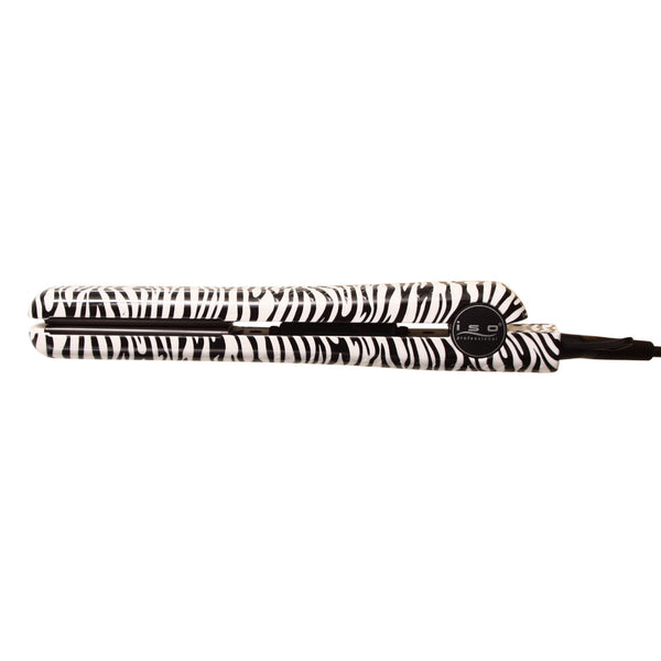 Sleek Style: Ceramic Flat Iron with Temp Control & Magnetic Handle - White Zebra & Pink Leopard