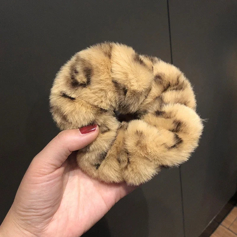 Super Posh Plush Leopard Print Scrunchies