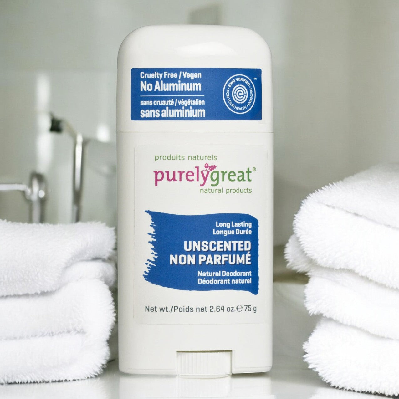 Unscented Stick Natural Deodorant - Aluminum Free