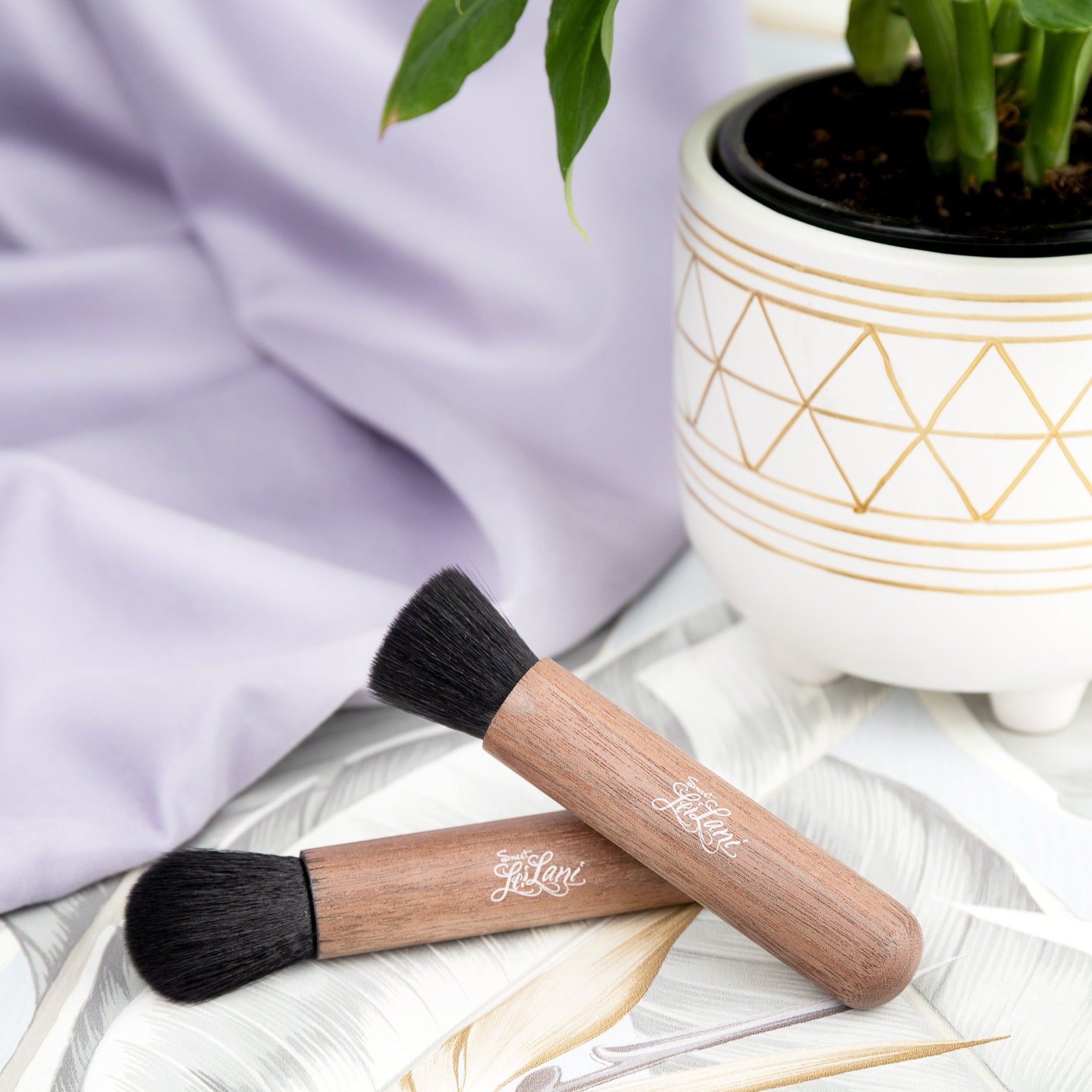 Dual Brush Set – Dome Powder & Complexion Foundation Brush Combo