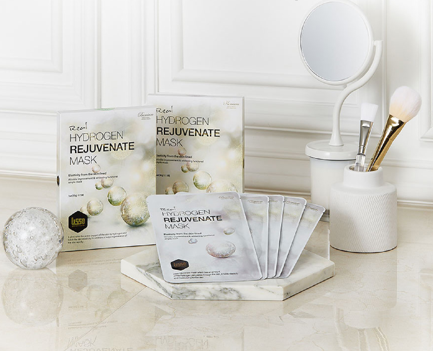 Lisse Real Hydrogen Rejuvenate Mask (1 Box / 5 Sheets) | Hydration & Vitality Boost