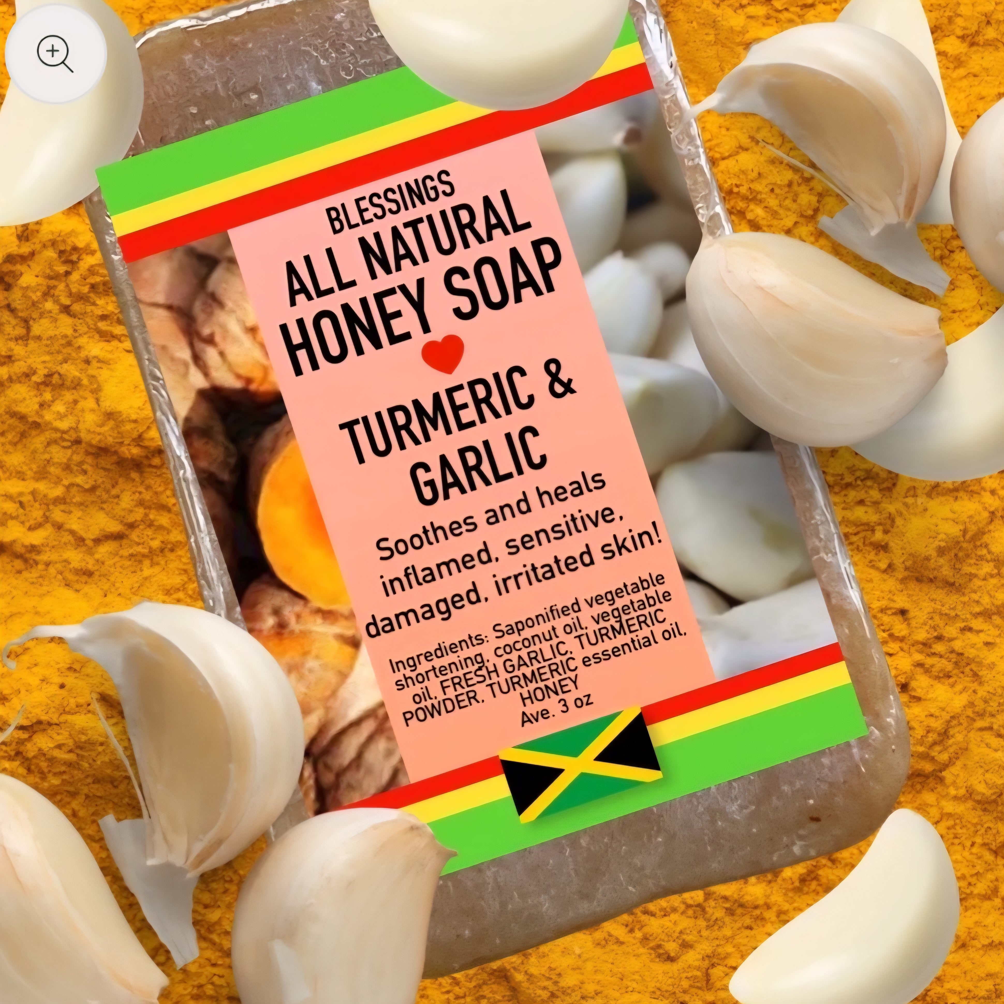 Blessings All Natural Honey Turmeric And Garlic Face & Body Soap