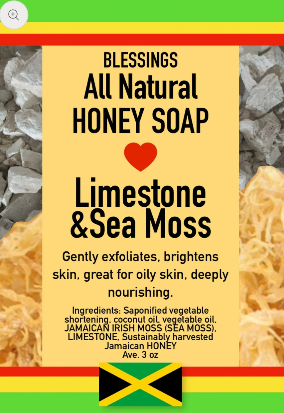 Blessings All Natural Honey Limestone & Sea Moss