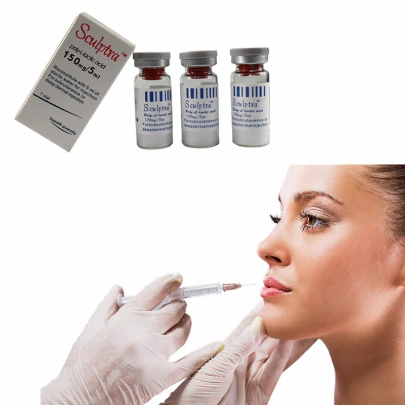 Sculptra 5ml Poly L-Lactic Acid & Hyaluronic Acid Injectable Dermal Filler – Collagen Stimulating Facial Rejuvenation