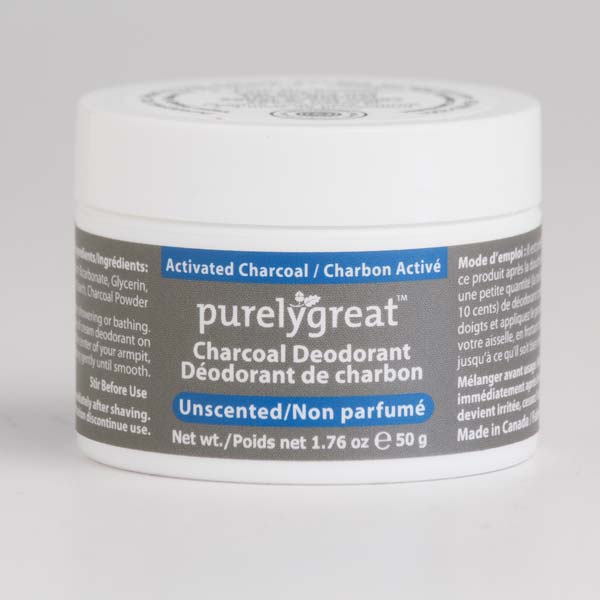 Unscented Charcoal Natural Deodorant - Aluminum Free