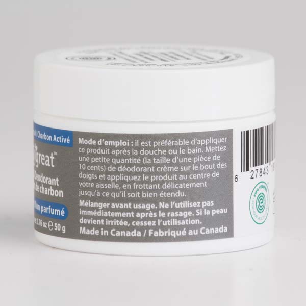 Unscented Charcoal Natural Deodorant - Aluminum Free