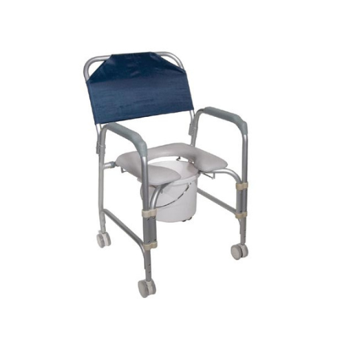 Aluminum Shower Chair/Commode with Casters – Knockdown Design
