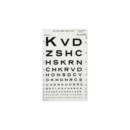 Snellen Eye Chart – 10 Ft Distance Visual Acuity Testing Chart