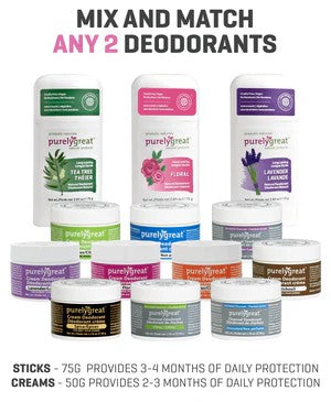 2-Pack Cream Deodorants – Mix & Match | Aluminum-Free, Vegan, EWG VERIFIED™ Natural Deodorant