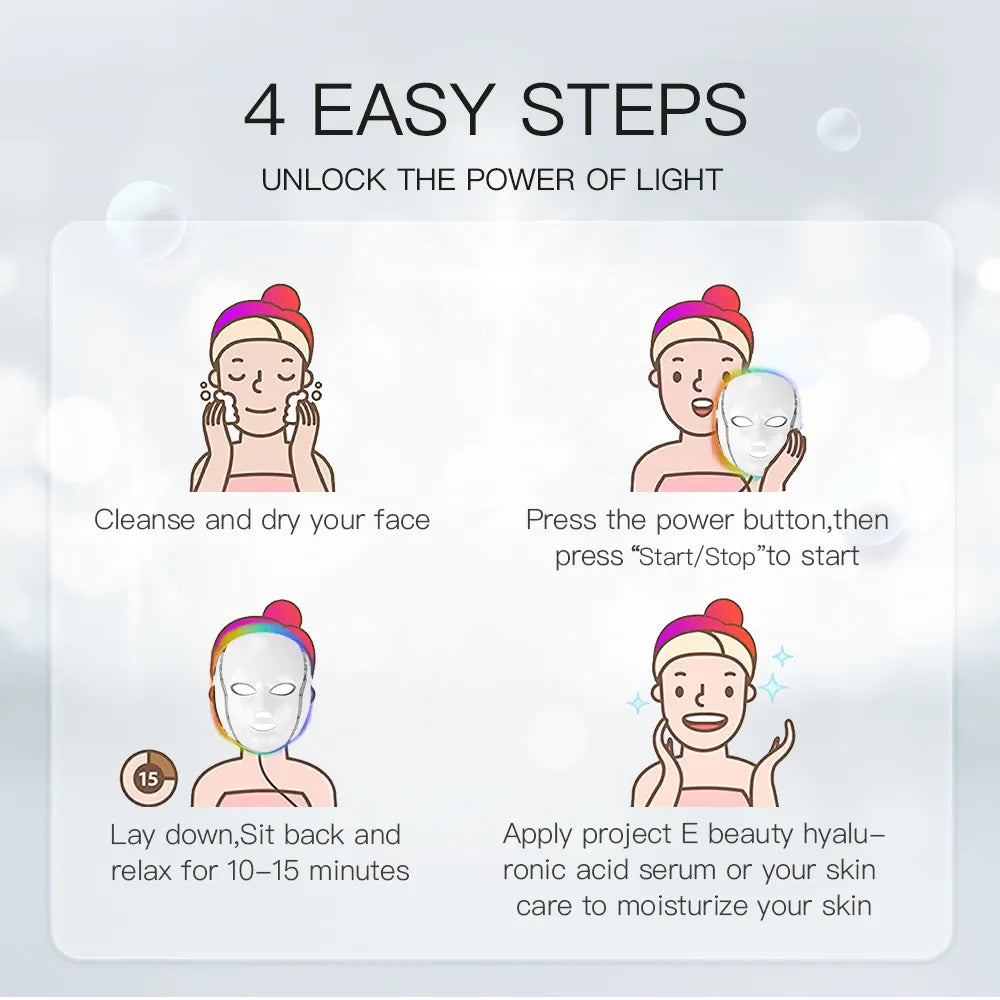 LED Face Mask Light Therapy Anti-Aging with Neck – Multi-Light Facial & Neck Rejuvenation Device