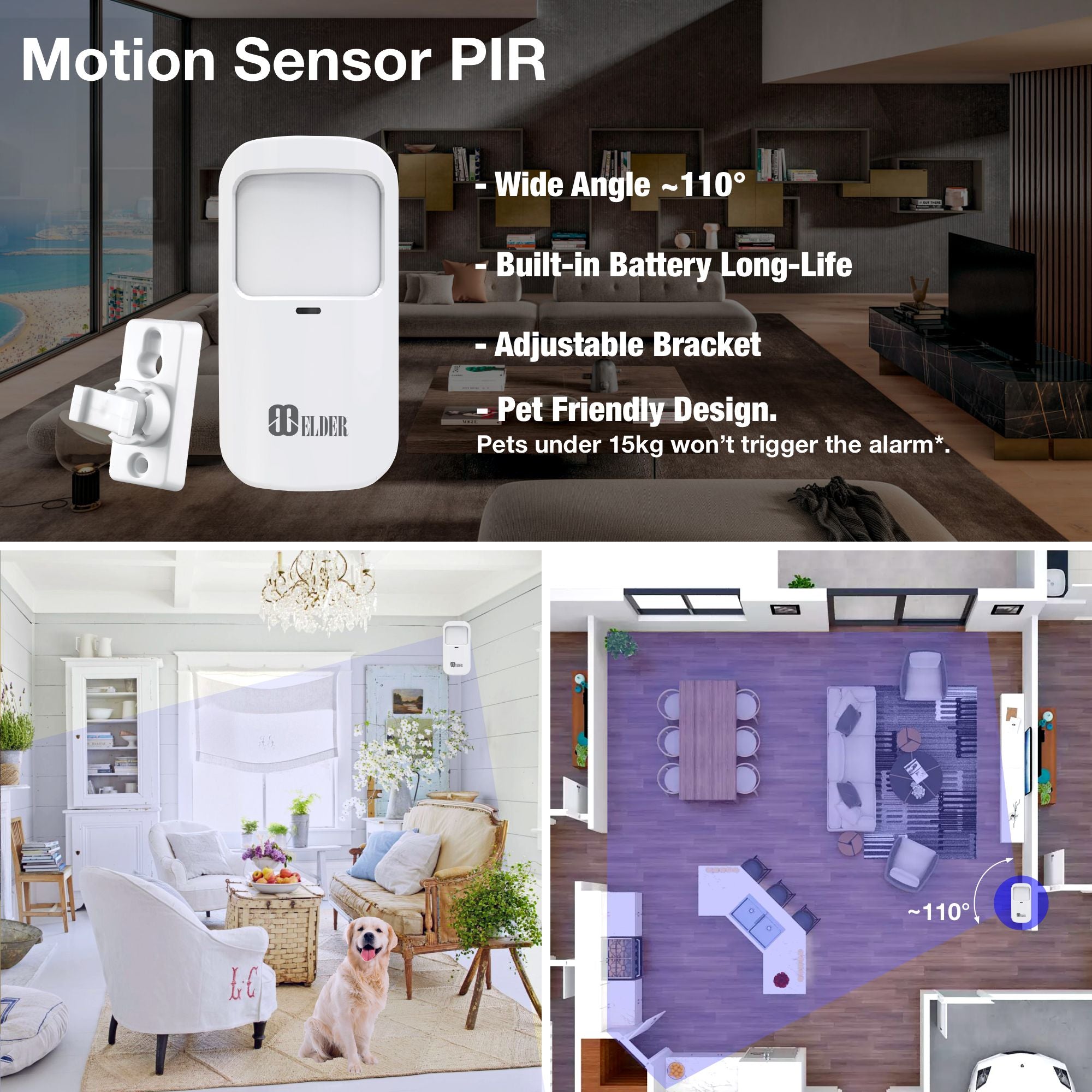 Alarm System & Security Camera Wireless 15-Piece WiFi & 4G Smart Home Alarm Kit DIY, Keypad, Outdoor Siren, Doorbell, Leak, Motion Sensors, Works with Hey Google & Alexa