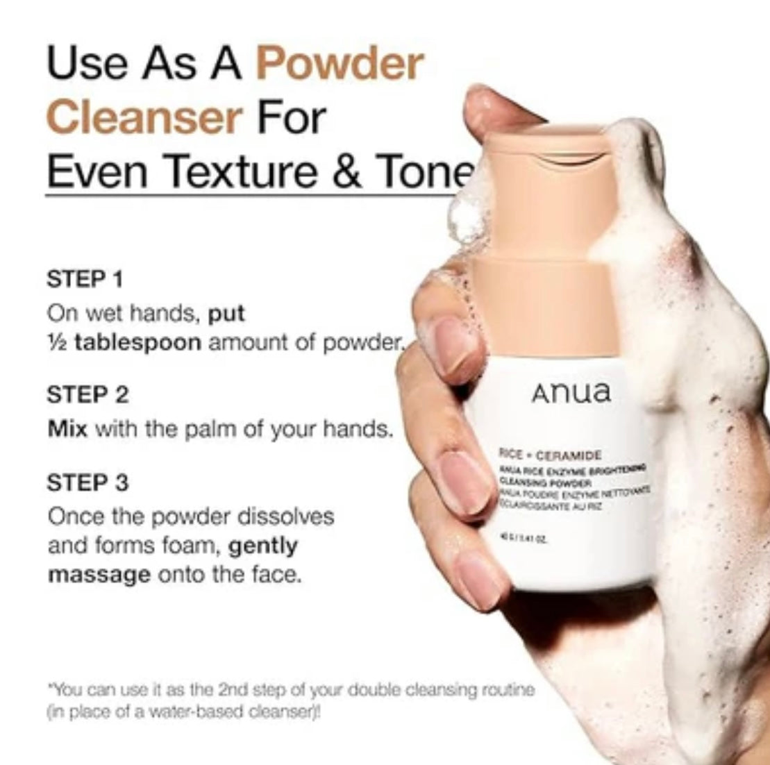 ANUA Rice Enzyme Brightening Cleansing Powder (40g)