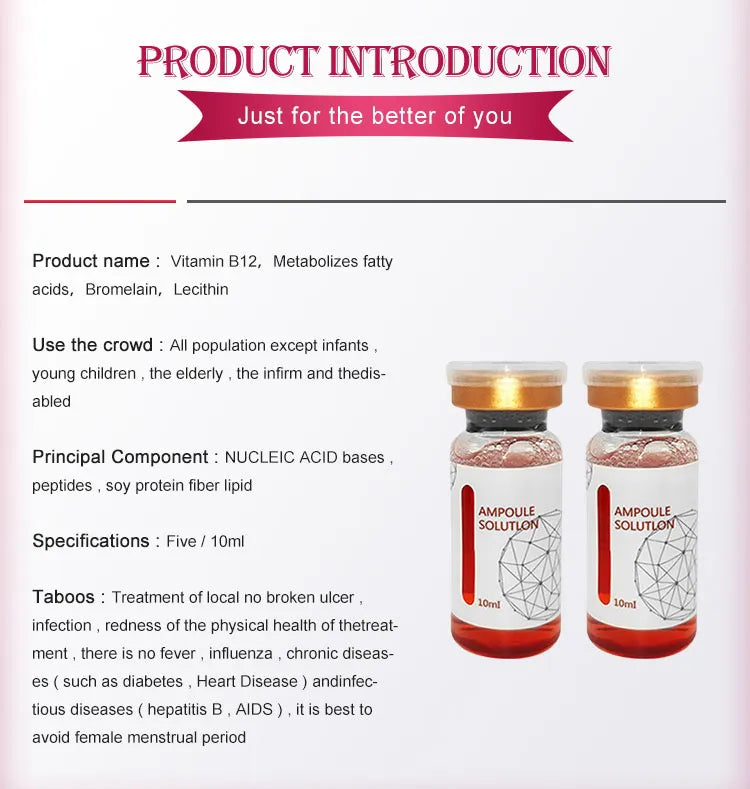 Red Ampoule Solution Lipolytic Injection – Fat Dissolver for Non-Surgical Body Contouring