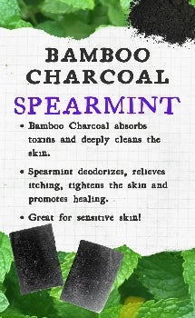 Blessings All-Natural Bamboo Charcoal Royal Spearmint Face & Body Bar – Detoxifying, Clarifying & Refreshing Cleanser