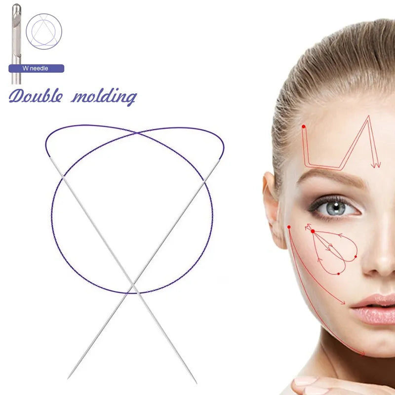 High Quality Double Needle Thread 19G 20G – PDO, PCL, PLLA Thread for Eyebrow Lift