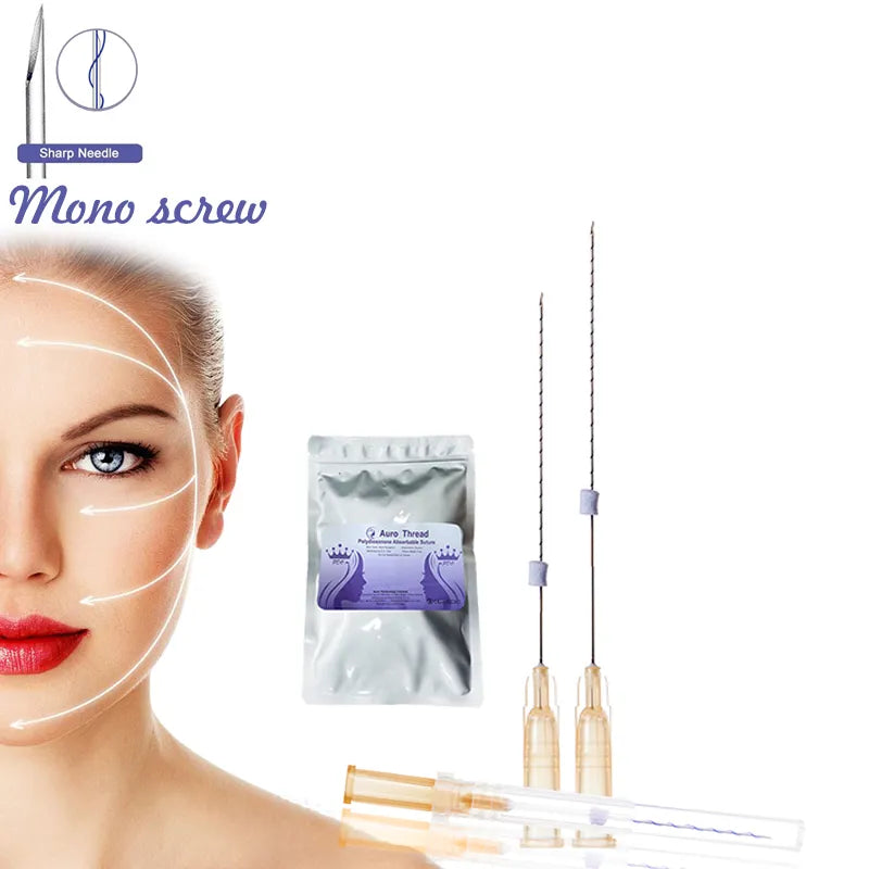 Wholesale Aesthetic Threads – Mono Screw PDO, PCL, PLLA Thread 26/27/29/30G for Double Chin