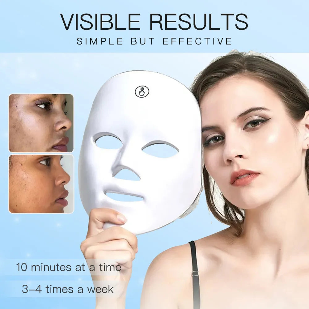 LED Face Mask Light Therapy – Multi-Wavelength Skin Rejuvenation Device for Anti-Aging, Acne & Skin Brightening