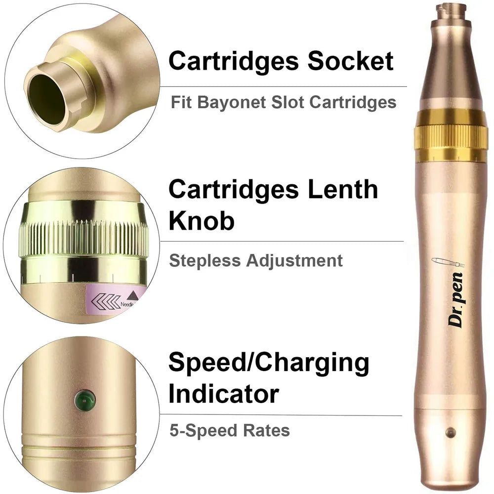 M5C Dr. Pen Professional Microneedling Device – Adjustable Needle Depth, Skin Rejuvenation, Anti-Aging & Acne Scar Treatment