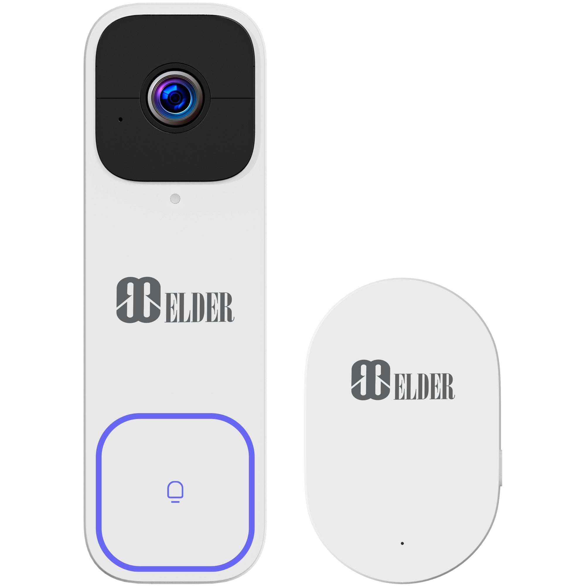 Elder Doorbell Camera 2K Wireless 64GB WiFi Battery-Operated & Chime, Smart Home AI Person & Package Detection & DIY Video Doorbell, Works with Google Assistant & Alexa