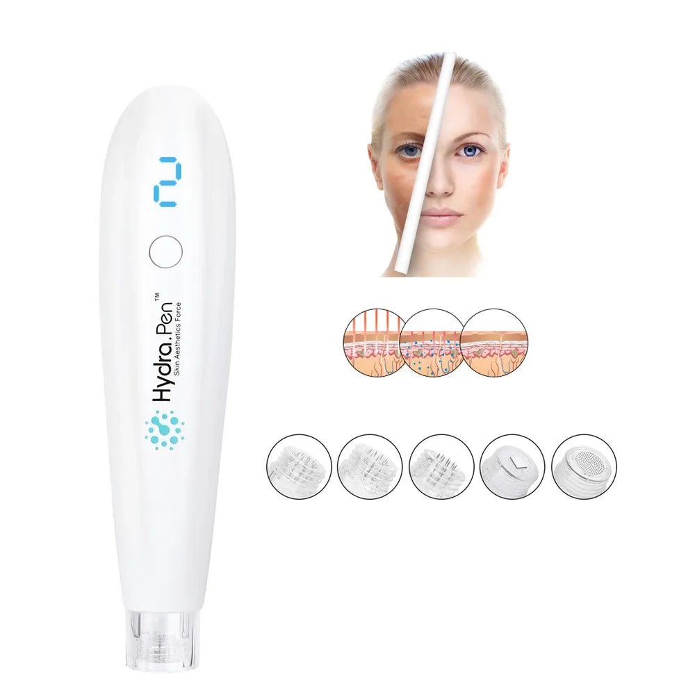 Hydra Pen Microneedling Device with Hydra-Infusion for Skin Rejuvenation