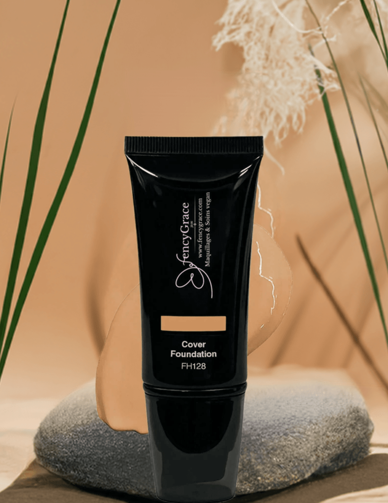 FencyGrace Full Coverage Vegan Foundation – Tamar 128, Hydrating & Long-Lasting