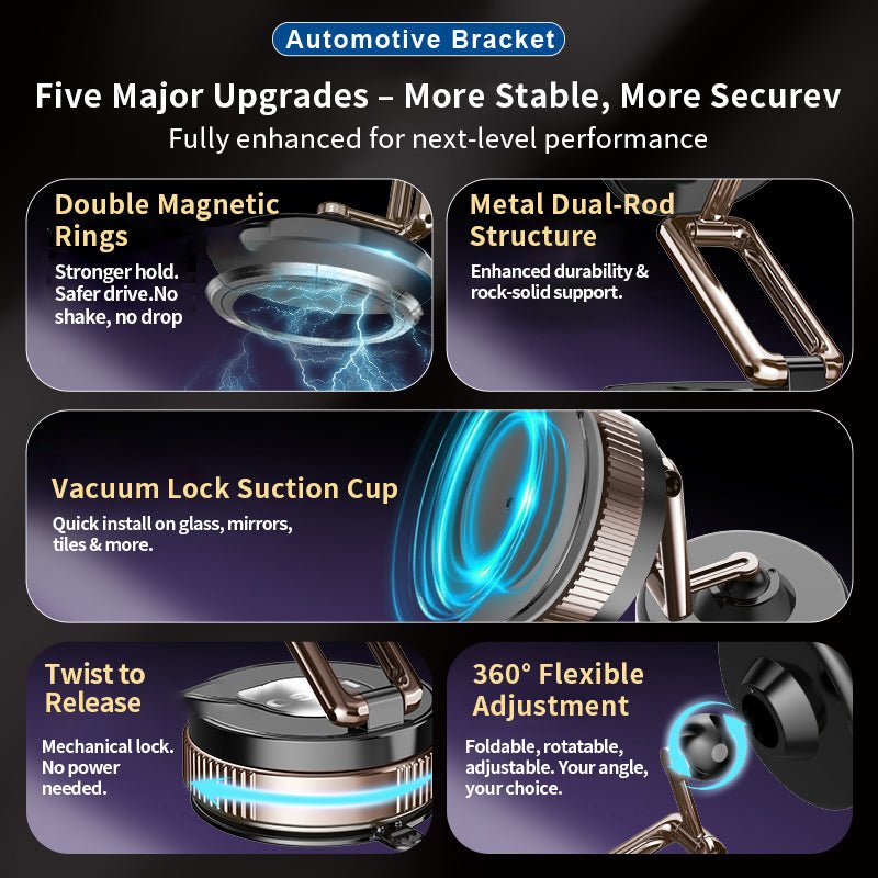 GORDIUS Heavy-Duty Magnetic Phone Holder A8 – All-Metal, 360° Rotatable