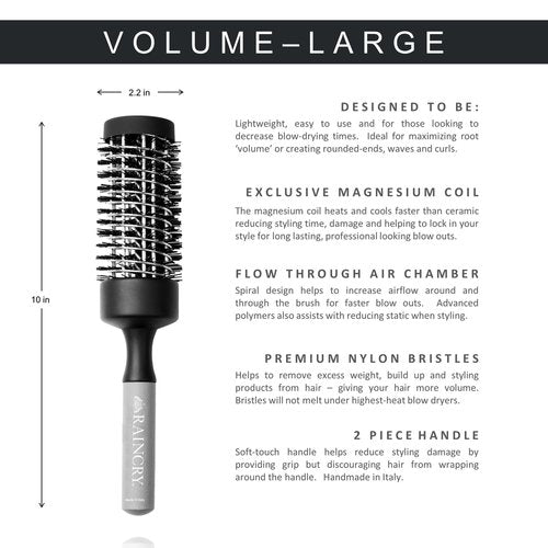 Magnesium Volumizing Brush – Heat-Resistant, Anti-Static Hair Brush