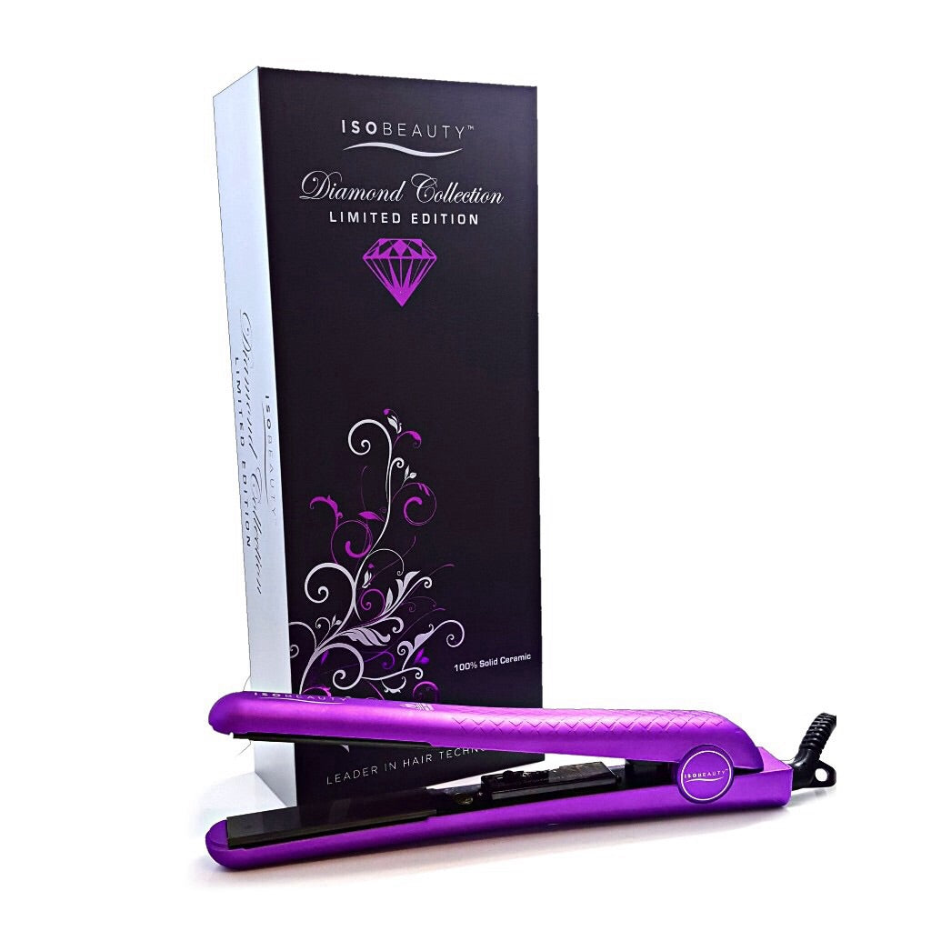 1.25 Ceramic Plates Temp Control Soft Touch Material Magnet Box Diamond Collection | Flat Iron