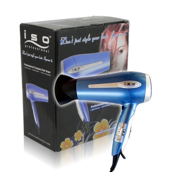 Blue Foldable Handle Hair Dryer with 1x Air Nozzle and ALCI Plug