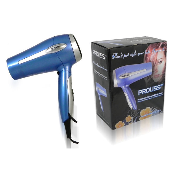 Blue Foldable Handle Hair Dryer with 1x Air Nozzle and ALCI Plug