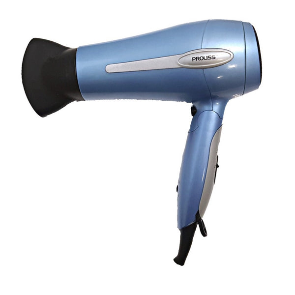 Blue Foldable Handle Hair Dryer with 1x Air Nozzle and ALCI Plug