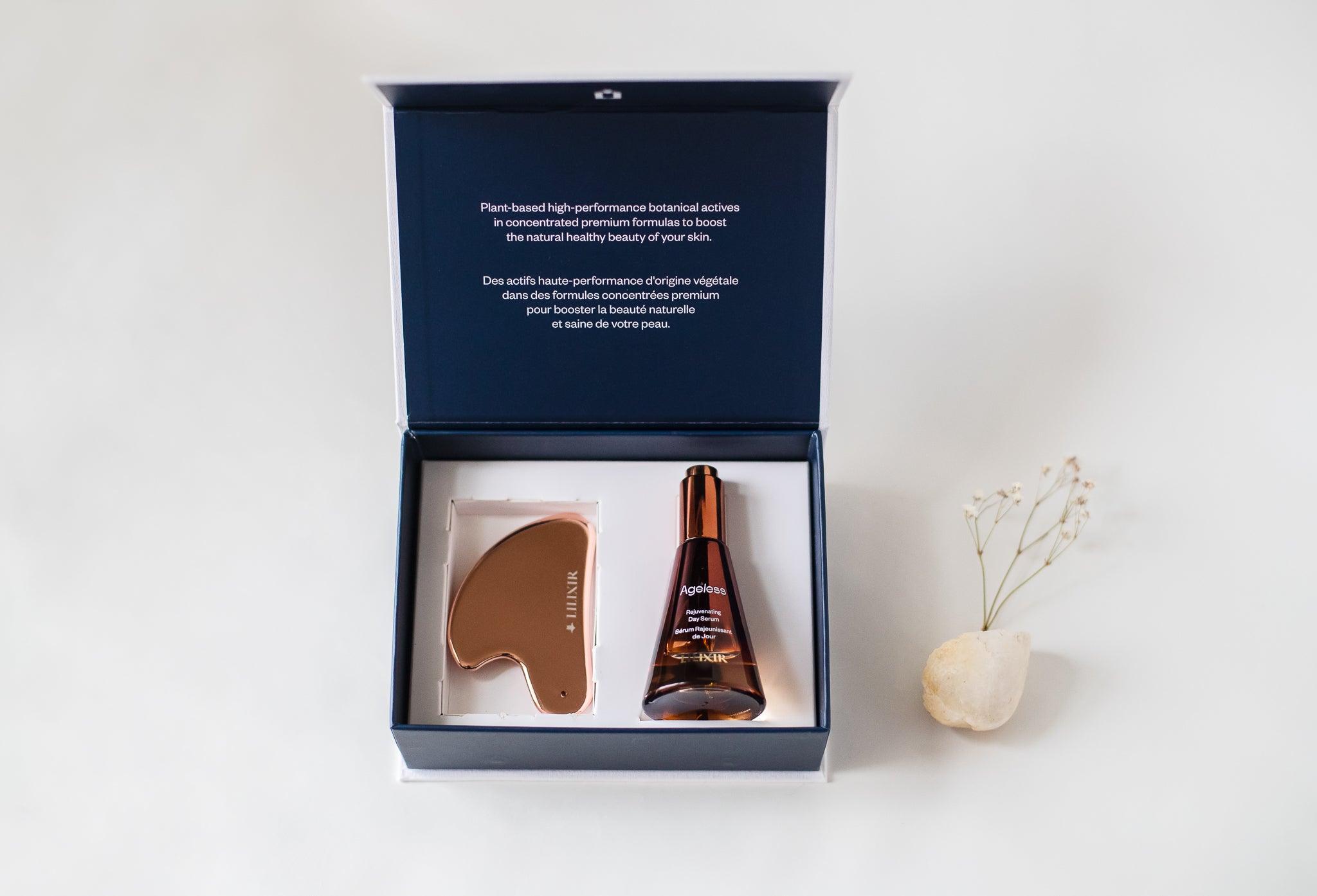 LILIXIR Ageless Gift Set – Morning Routine with Day Serum & Golden Gua Sha