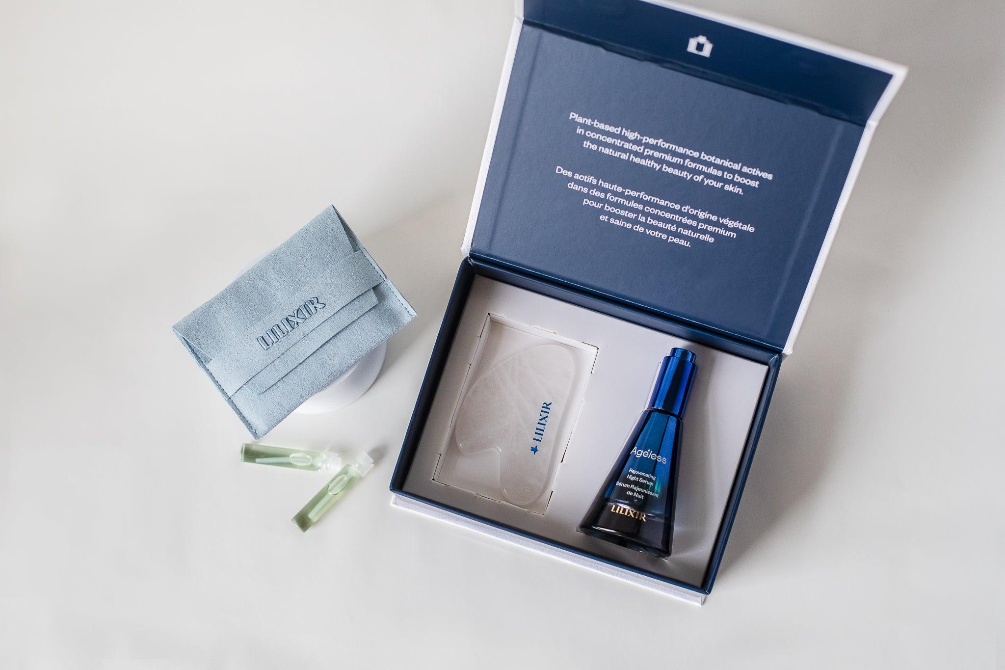 LILIXIR Ageless Night Gift Set – Night Serum & White Crystal Gua Sha